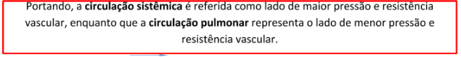 Circulações sistêmicas e pulmonar